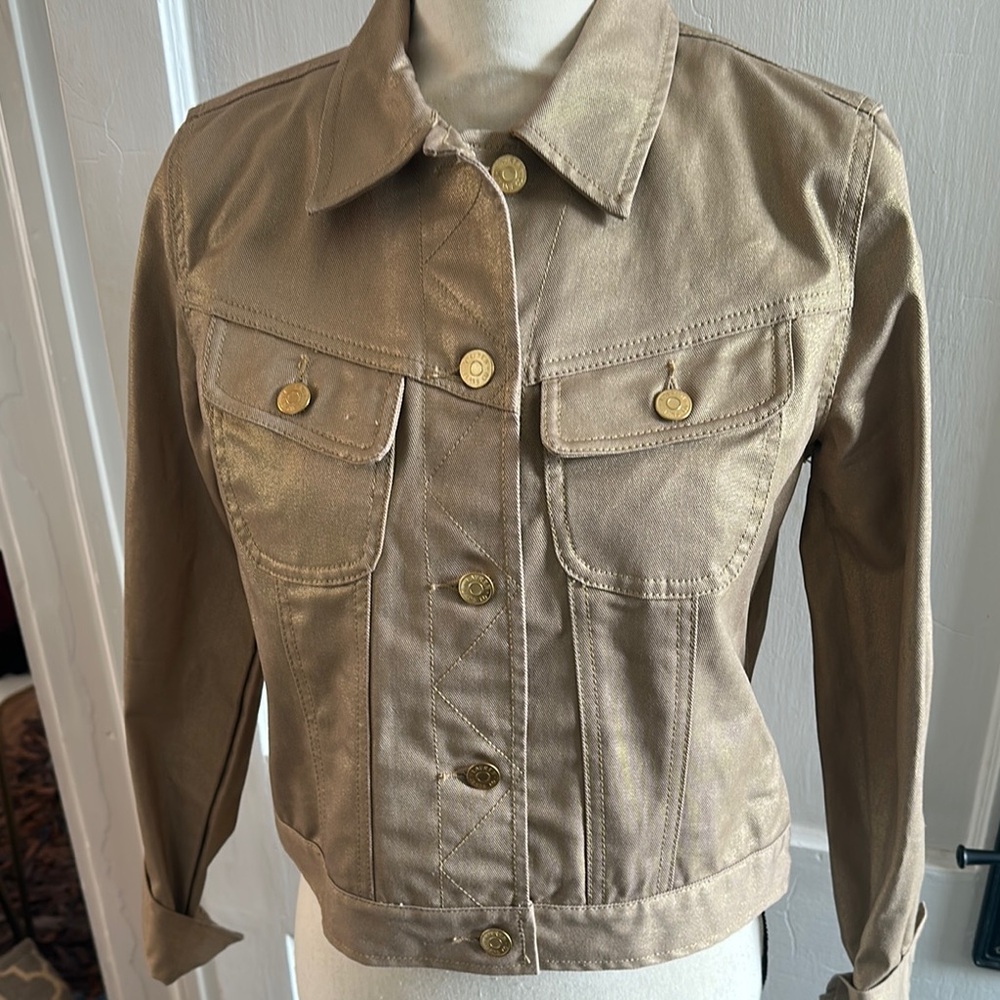 Ralph Lauren Gold Metallic Women's Jean Jacket size M